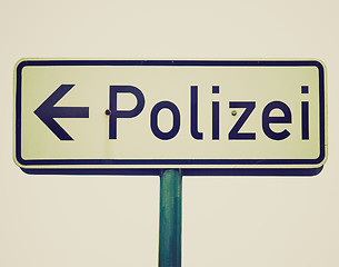 Image showing Retro look Polizei sign