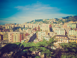 Image showing Retro look View of Genoa Italy