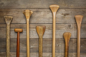 Image showing grips of canoe paddles