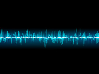 Image showing Bright sound wave on a dark blue. EPS 10