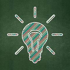 Image showing Business concept: Light Bulb on chalkboard background