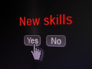 Image showing Education concept: New Skills on digital computer screen