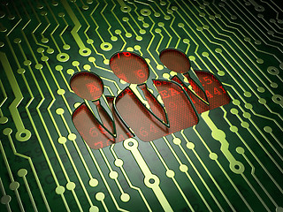 Image showing Law concept: Business People on circuit board background