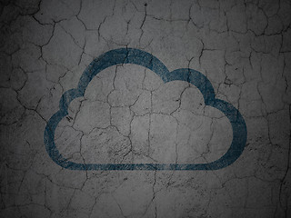 Image showing Networking concept: Cloud on grunge wall background