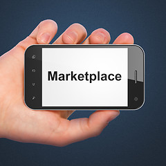 Image showing Marketing concept: Marketplace on smartphone