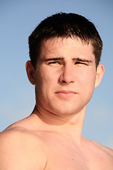 Image showing Young man on the beach