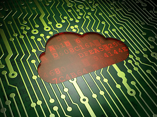 Image showing Cloud technology concept: Cloud on circuit board background