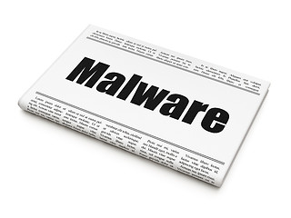 Image showing Protection concept: newspaper headline Malware