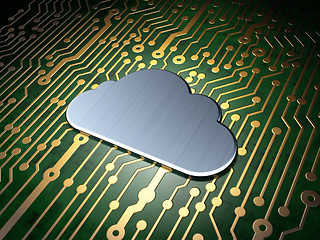 Image showing Networking concept: Cloud on circuit board background