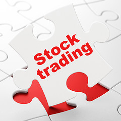 Image showing Finance concept: Stock Trading on puzzle background