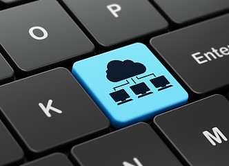 Image showing Computing concept: Cloud Network on computer keyboard background