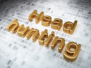 Image showing Business concept: Golden Head Hunting on digital background