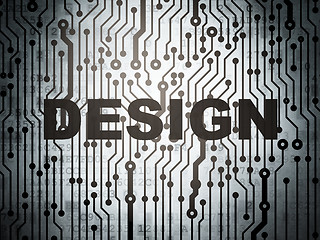 Image showing Marketing concept: circuit board with Design