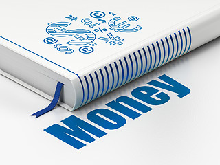 Image showing Business concept: book Finance Symbol, Money on white background