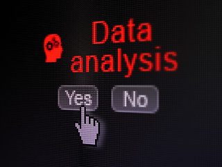 Image showing Information concept: Head With Gears icon and Data Analysis