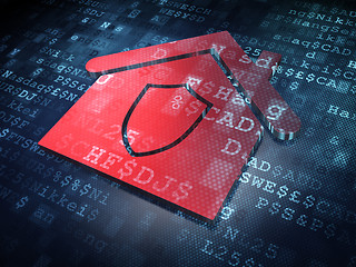 Image showing Finance concept: Red Home on digital background