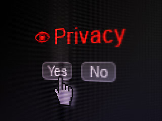 Image showing Safety concept: Eye icon and Privacy on digital computer screen