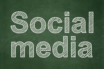 Image showing Social Media on chalkboard background