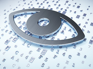 Image showing Security concept: Silver Eye on digital background