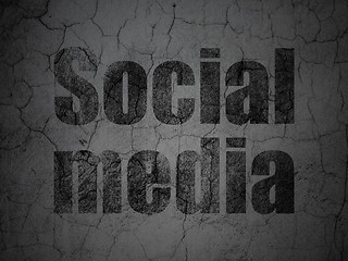 Image showing Network concept: Social Media on grunge wall background