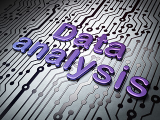 Image showing Data concept:  Data Analysis on Circuit Board background