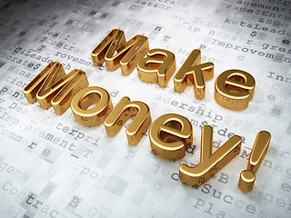 Image showing Business concept: Golden Make Money! on digital background