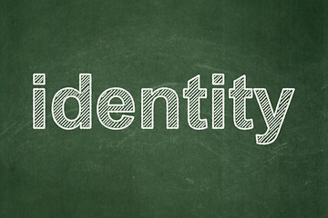 Image showing Safety concept: Identity on chalkboard background