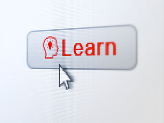 Image showing Education concept: Learn and Head With Lightbulb on digital button background