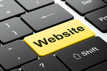 Image showing Web design concept: Website on computer keyboard background