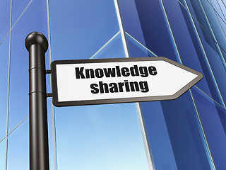 Image showing Education concept: sign Knowledge Sharing on Building background