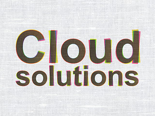 Image showing Networking concept: Cloud Solutions on fabric texture background