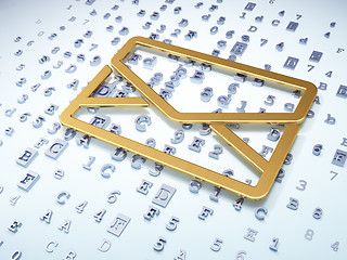 Image showing Finance concept: Golden Email on digital background