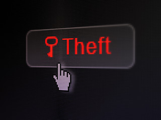 Image showing Safety concept: Theft and Key on digital button background