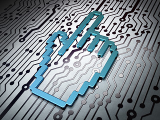 Image showing Web design concept:  Mouse Cursor on Circuit Board background