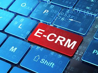 Image showing Business concept: E-CRM on computer keyboard background