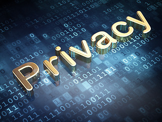 Image showing Protection concept: Golden Privacy on digital background