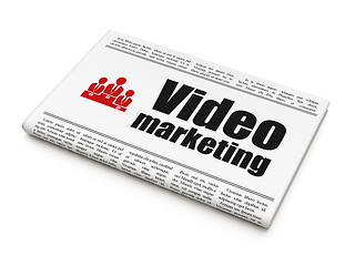Image showing Finance concept: newspaper with Video Marketing and Business Team