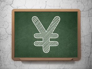 Image showing Currency concept: Yen on chalkboard background