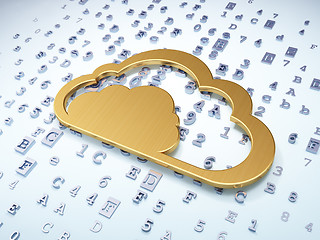 Image showing Technology concept: Golden Cloud on digital background