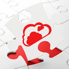 Image showing Computing concept: Cloud on puzzle background