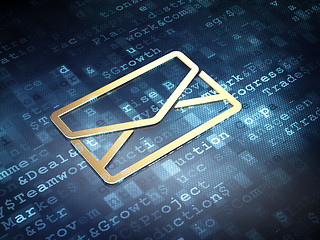 Image showing Business concept: Golden Email on digital background