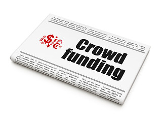 Image showing Newspaper with Crowd Funding and Finance Symbol