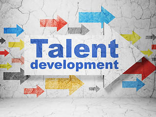 Image showing Education concept: arrow with Talent Development on grunge wall background