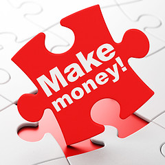 Image showing Finance concept: Make Money! on puzzle background