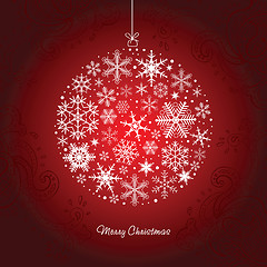 Image showing Christmas ball  of the Snowflakes.