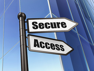 Image showing Privacy concept: sign Secure Access on Building background