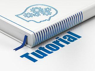 Image showing Education concept: book Head With Gears, Tutorial on white background