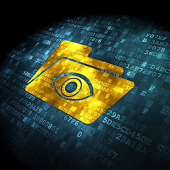 Image showing Business concept: Folder With Eye on digital background