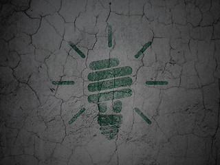 Image showing Business concept: Energy Saving Lamp on grunge wall background