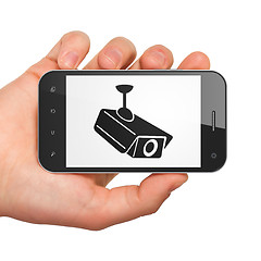 Image showing Security concept: Cctv Camera on smartphone